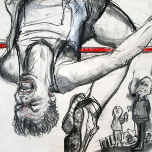 The Record Setter, charcoal 40 x 60 cm