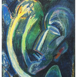 The Prayer Seeker, oil crayon, 46 x 59 cm