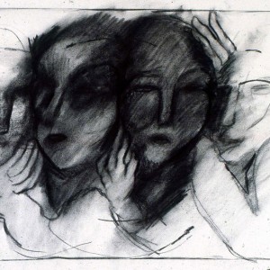 Whispers, conte, 65 x 50 cm