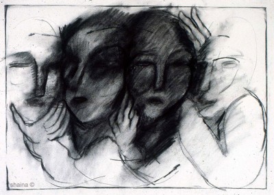 Whispers, conte, 65 x 50 cm