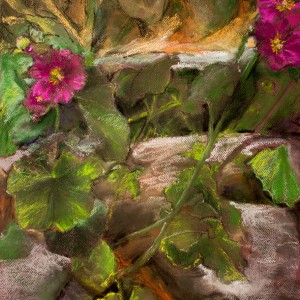 Flowers in the Jerusalem Botanical Gardens, pastel, 65 x 50 cm