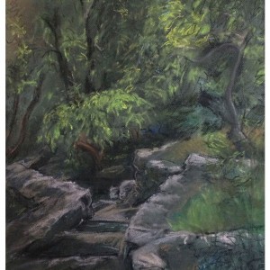 Stone Path in Ein Setaf, pastel, 65 x 50 cm