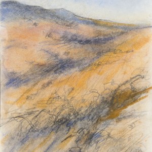 Brush Hills of the Becca, pastel, 22 x 29 cm