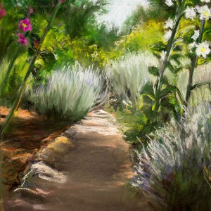 Path in the Jerusalem Botanical Gardens,, pastel, 65 x 50 cm