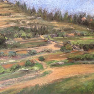 A View From Beit Zayit, pastel, 50 x 56 cm