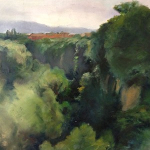 Gorge in Italy, oil, 55 x 40 cm