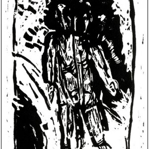 Modern Man 2, linoleum print, 20 x 25 cm