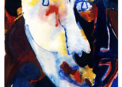 Two Clowns, gouache, 56 x 76 cm