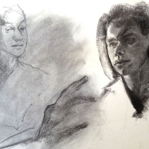 The Mother's Son, charcoal, 48 x 63 cm