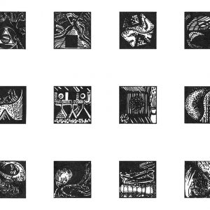 Interiors: Black and White Miniatures, pen and ink, 24 x 22 cm